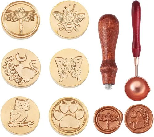 Miniatura 10 de Beadthoven - Juego de sellos de cera con 12 piezas de signos del zodiaco completo con temática de constelaciones, cabezas de latón y 2 asas