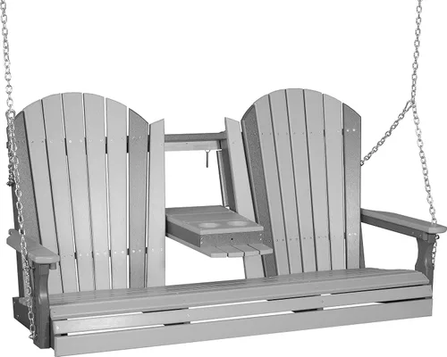 Miniatura 16 de LuxCraft Adirondack - Columpio colgante para porche delantero de 5 pies con consola abatible, asientos hasta 3, banco de columpio de patio al aire