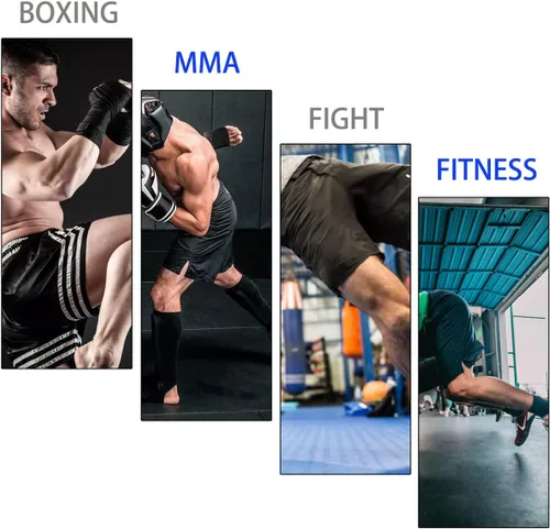Miniatura 5 de pantalones cortos deportivos gris Muay Thai Boxeo troncos MMA para hombre