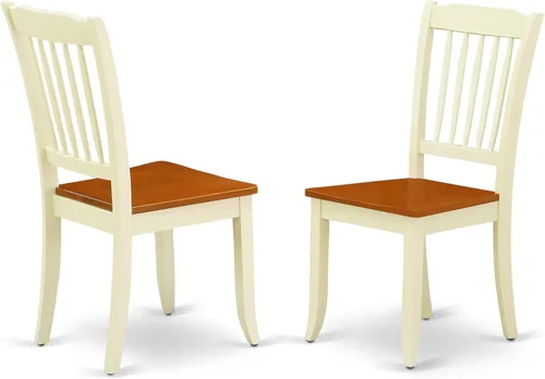 Miniatura 13 de East West Furniture DAC-BCH-W Danbury - Juego de 2 sillas de comedor de madera maciza, con respaldo de listones, color negro y cereza