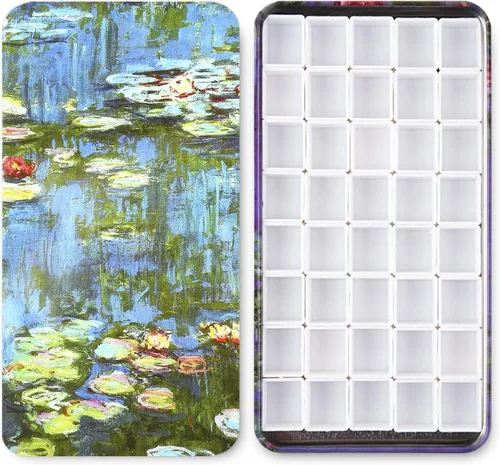 Miniatura 12 de Caja de lámina de viaje para paleta de acuarelas con 40 recipientes vacíos con tira de imán Margarita