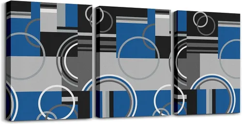 Miniatura 40 de Erosebridal Bohemian Wall Decor 12"x16" 3 Piece Country Southwestern Canvas Wall Art Boho Aztec Arrows Diamond Poster Print Black Gray Geometric