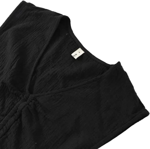 Miniatura 4 de Amazhiyu Conjunto de 2 piezas de gasa de algodón arrugado para mujer, pantalones cortos y tops de verano