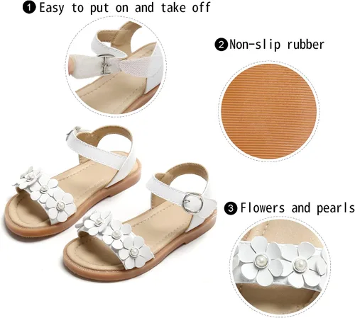 Miniatura 6 de GINFIVE Sandalias para niñas pequeñas, zapatos de verano para niñas pequeñas
