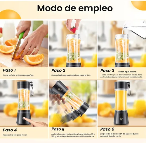 Miniatura 5 de Licuadora portátil inalámbrica de tamaño personal de 12 onzas – Mini licuadora para hacer batidos y batidos, inalámbrica, ligera, recargable, recién