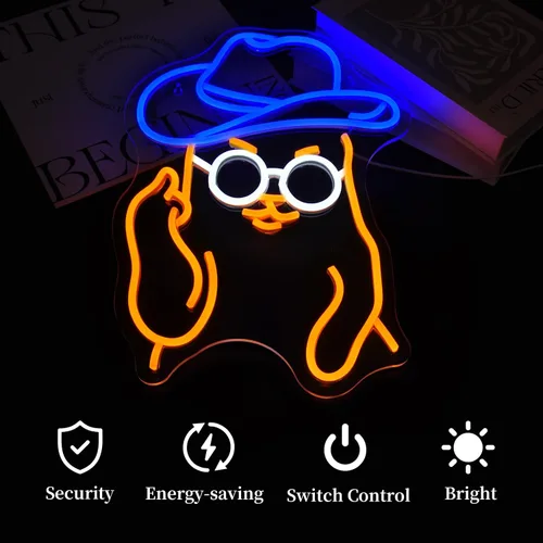 Miniatura 6 de Letrero de Neón de Gato Vaquero para Decoración de Pared Letreros de Neón LED Letrero Luminoso Decoración de Habitación Luces de Neón Alimentado por