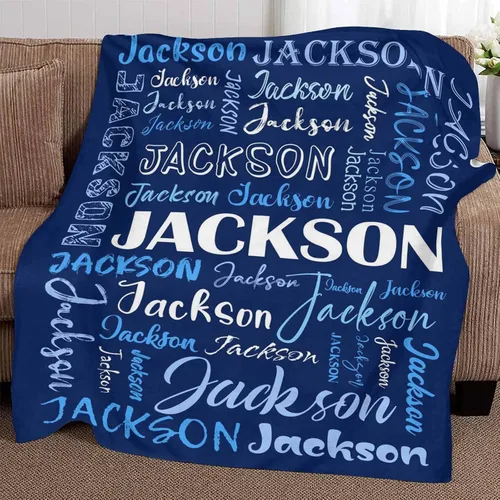 Miniatura 5 de Manta personalizada, 20 colores para niño y niña, manta con nombre personalizado para niños y adultos, manta de Navidad para niños y niñas