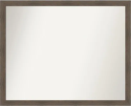 Miniatura 56 de Amanti Art Espejo de pared personalizado no biselado (24 x 27 pulgadas), marco estrecho de nogal chipre - varios tamaños personalizados - Espejo