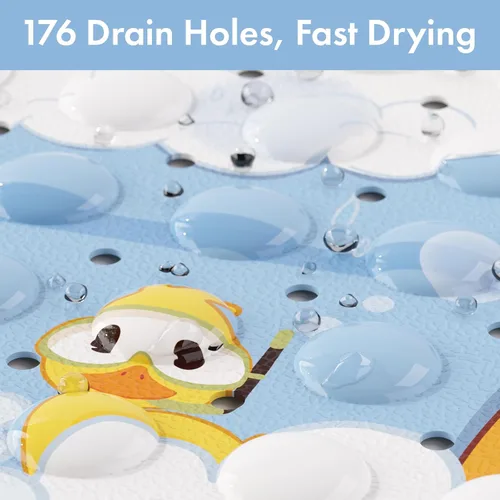 Miniatura 5 de AmazerBath Alfombra de baño antideslizante para bebé, tapete de baño infantil de dibujos animados para bañera, 40 x 16 pulgadas, tamaño completo