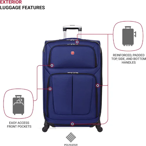 Miniatura 72 de SwissGear - Equipaje suave expandible Sion con ruedas, Negro
