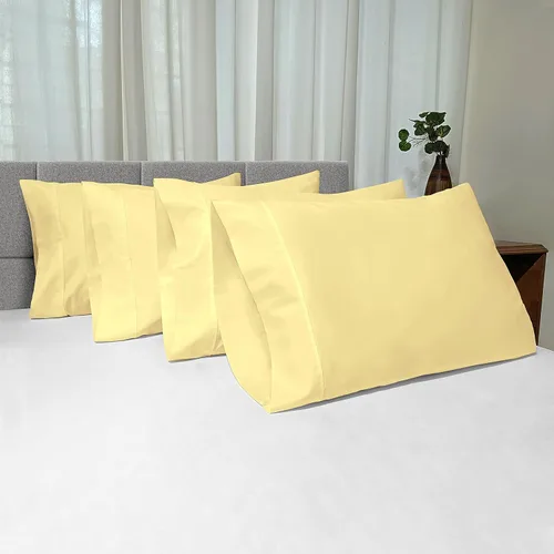 Miniatura 119 de Pizuna Juego de 2 fundas de almohada de 100 % algodón puro, tamaño estándar, color blanco, lujosas fundas de almohada de 400 hilos de satén