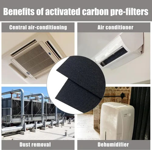 Miniatura 5 de Filtro de tela de carbono de 16 x 48 x 0.12 pulgadas (paquete de 2) de repuesto de carbón activado Hepa, filtro de ventilación de CA de carbón