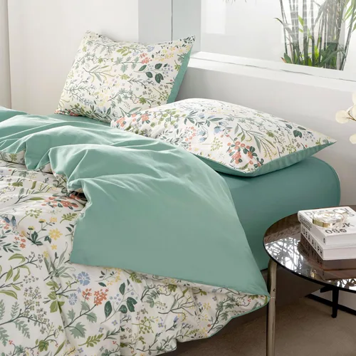 Miniatura 2 de Juego de ropa de cama individual 100% microfibra cepillada chic con flores, 3 piezas - Funda de edredón y 2 fundas de almohada con cierre