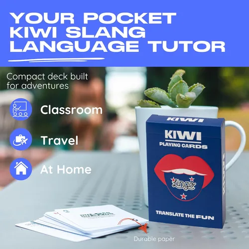 Miniatura 3 de Lingo Kiwi (Nueva Zelanda) - Juego de cartas de jerga 52 expresiones y frases divertidas de Nueva Zelanda Divertido juego de cartas regalo