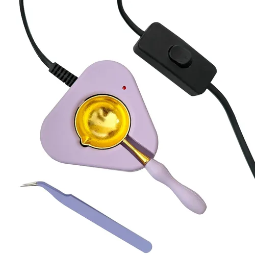 Miniatura 6 de Kit de calentador de sello de cera con cuchara y pinzas, excelente herramienta para derretir cuentas de sello (calentador de sello de cera eléctrico)