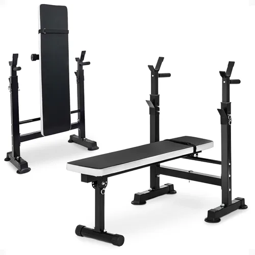 BalanceFrom Banco de Pesas de Acero con Rack de Sentadillas en Múltiples Colores, Capacidad de Usuario de 400 lb - Equipo de Gimnasio en Casa