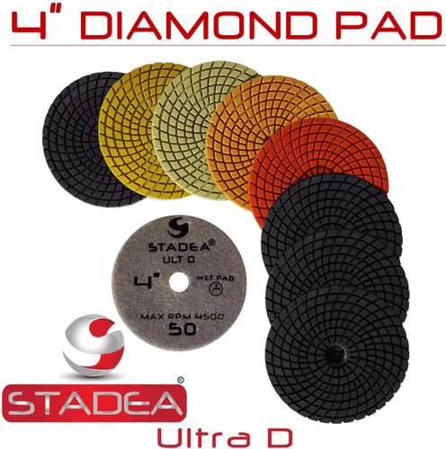 Miniatura 2 de Almohadillas de pulido de granito PPW110X 4 "arena del cojín 30 del diamante para el pulido de las piedras del cuarzo del granito