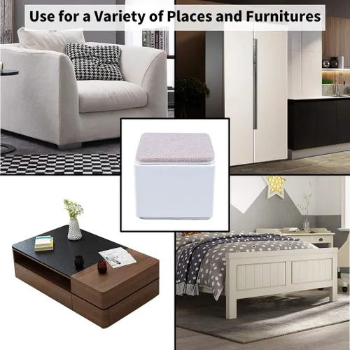 Miniatura 6 de Ezprotekt Elevadores de cama y muebles de 2 pulgadas, cuadrados pesados para sofá y sillas, ancho de 2.4 pulgadas, añade 2 pulgadas de altura