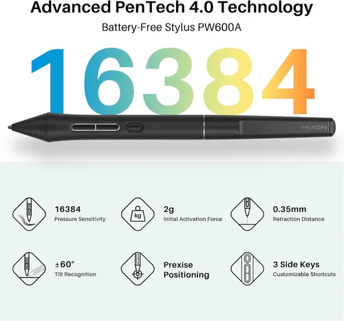 Miniatura 2 de HUION Tableta de dibujo con pantalla completamente laminada de arte Kamvas 13 (Gen 3) SE Tableta gráfica con vidrio de lona antirreflejo, pantalla