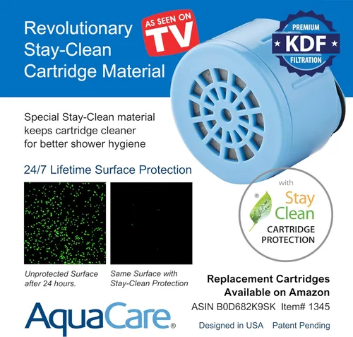 Miniatura 6 de AquaCare Skin & Hair - El filtro de ducha más avanzado del mundo para cabezales de ducha fijos o de mano con modos de filtración de Negro mate