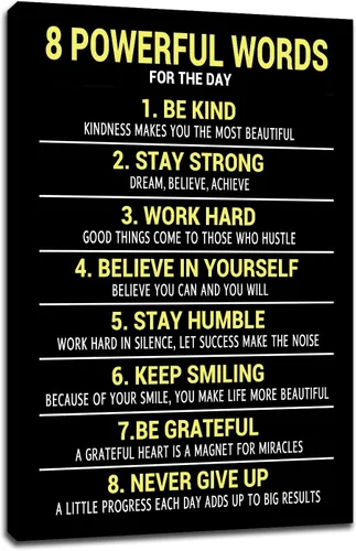 Miniatura 25 de Motivational Wall Art 1% Better Every Day Quote Framed Canvas Poster Inspirational Wall Decor for Office Gym Study Room Small Size Growth Mindset