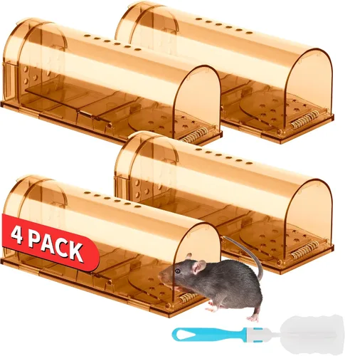 Miniatura 10 de LULUCATCH Trampas humanas para ratones, paquete de 2 trampas para ratones vivos, trampas para ratones de liberación de captura para interiores