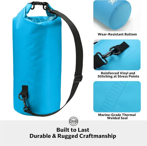 Miniatura 3 de STOVER 5/10/25/30/40/55L Waterproof Dry Bag- Roll-Top Backpack w/Phone Case- Kayaking, Hiking, Camping, Boating- Men/Women 10L azul