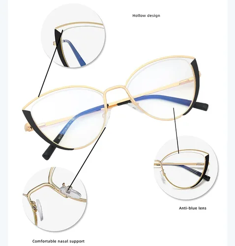 Miniatura 5 de MORESHINE Lentes de bloqueo de luz azul de ojo de gato para mujer, anteojos para lectura/computadora/TV/teléfonos, fatiga ocular Leopardo