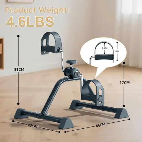 Miniatura 5 de Under Desk Elliptical & Mini Exercise Bike – Seated Leg Exerciser & Pedal Machine for Seniors Arm & Leg Workout, with Non-Slip Covers & Multiple