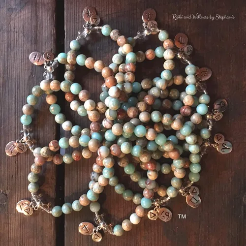 Miniatura 5 de Pulsera del zodiaco Tauro para mujer con signo lunar y elementos de la tierra para la paz