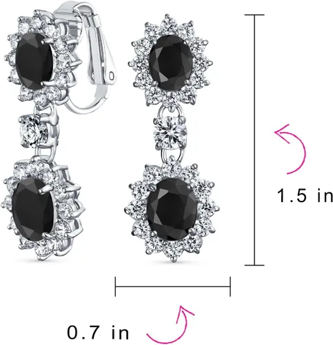 Miniatura 4 de Pendientes de araña de estilo vintage con forma de lágrima ovalada, con circonita cúbica AAA, con forma de lágrima ovalada y larga para mujer, sin