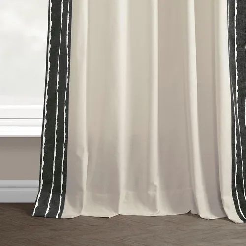 Miniatura 7 de HPD Half Price Drapes Cortinas de algodón sólido con bordes para dormitorio y sala de estar, 50 x 108, DTCC-SB220601-108 (1 panel) Sharkskin Black