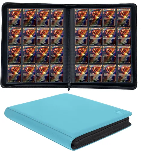Miniatura 10 de Carpeta de más de 1000 bolsillos para tarjetas intercambiables, álbum de 16 bolsillos compatible con MTG, tarjetas deportivas y otras tarjetas Azul
