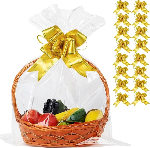 Miniatura 15 de UltraOutlet Paquete de 50 bolsas grandes de celofán de 18 x 24 pulgadas, cesta de regalo de celofán transparente, 2.3 mil de grosor, bolsas
