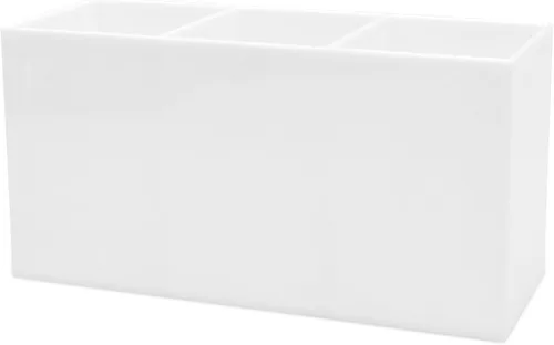 Miniatura 10 de Cerpourt Organizador de brochas de maquillaje negro, soporte de almacenamiento de brochas cosméticas de acrílico con 3 ranuras, soporte para lápices