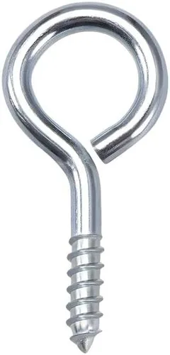 Miniatura 12 de uxcell Ganchos de ojo de tornillo pequeños de 0.59 pulgadas Tornillos autorroscantes Percha atornillada de acero al carbono Ganchos de anillo