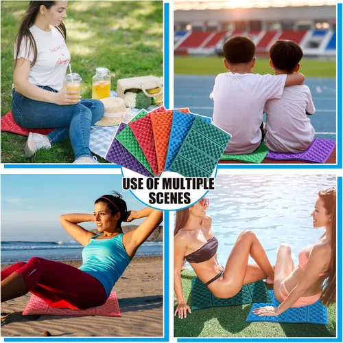 Miniatura 7 de Jutom Almohadilla de espuma de camping para piso, plegable, para senderismo, espuma EVA, impermeable, para asiento, silla, estadio, montañismo