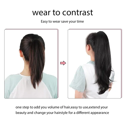 Miniatura 33 de Extensiones de cola de caballo de cabello rubio, extensiones de cola de caballo para mujer, pinza de extensiones de cabello rizado de 12 pulgadas