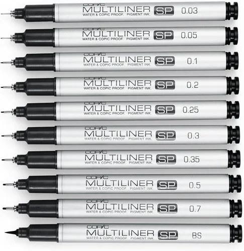 Miniatura 2 de Copic Multiliner SP - Marcador de tinta negra, punta 0.25
