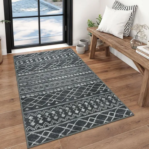 Miniatura 71 de KUTA Alfombras Boho para pasillos de 2.6x10 pies, alfombra de pasillo marroquí lavable, antideslizante, vintage, gris, alfombras de cocina, ultra