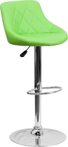 Miniatura 23 de Flash Furniture CH-82028A-BK-GG asiento de vinilo negro de diseño contemporáneo, banqueta alta ajustable con base cromada, Vinilo, Negro