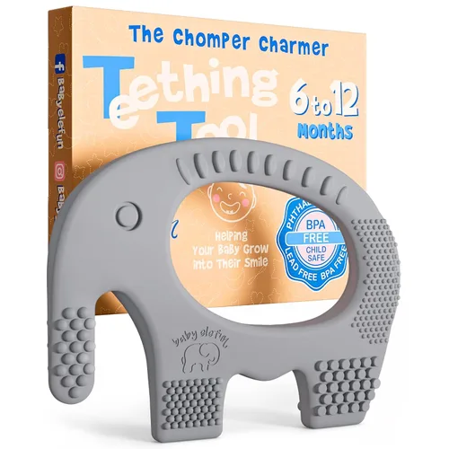 Miniatura 14 de Baby Elefun Juguetes de dentición para bebés, alivio del dolor, cero retraso, 0-6 meses, color gris 34-38 Gris