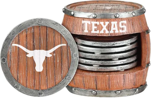 Miniatura 12 de FOCO NCAA College Team Logo 5-Pack Barril Bebida Bebida Coaster Set
