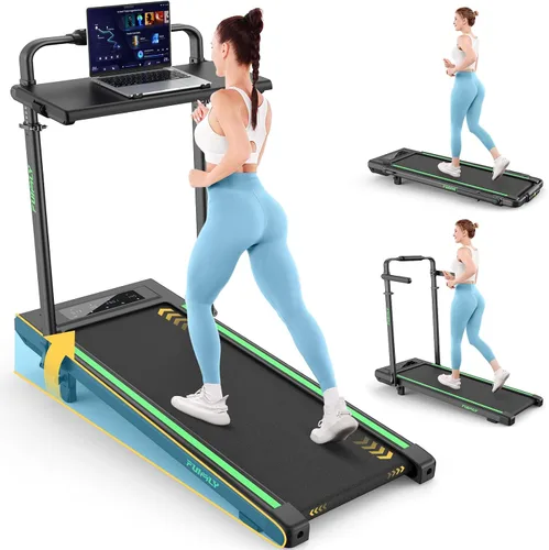 Miniatura 13 de FUNMILY Cinta de Correr Plegable con Almohadilla de Caminata Mejorada con Inclinación del 12%/15% y Barra de Manejo, Cintas de Correr Compactas