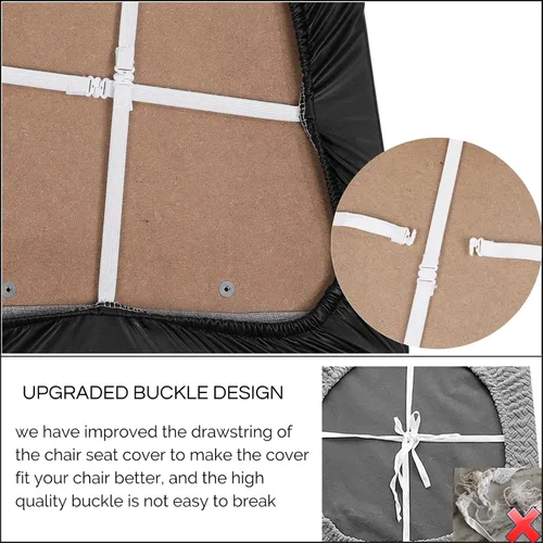 Miniatura 8 de SearchI Fundas impermeables de cuero PU para asientos de sillas de comedor, paquete de 6 fundas elásticas para sillas de comedor, protectores