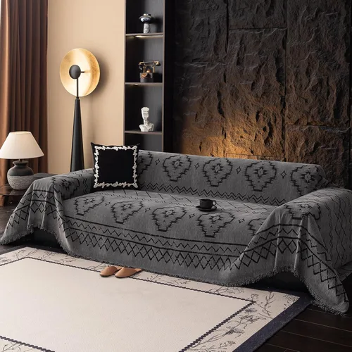 Miniatura 30 de DREAMINGO Fundas de sofá para sofá, estilo bohemio, geométrico y jacquard vintage, de 2 plazas, antideslizante, protector de muebles de felpilla
