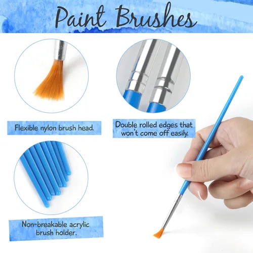 Miniatura 5 de Halobios Pinceles de pintura pequeños para manualidades, juego de pinceles de pintura para pintura acrílica, 30 piezas a granel, mini pinceles