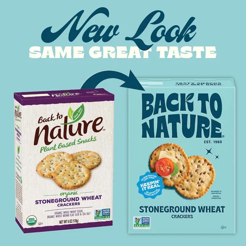 Miniatura 7 de Back to Nature - Galletas de trigo Stoneground - Ajo y hierbas - Ingredientes reales como trigo de grano entero, semillas de lino y sal marina - Sin