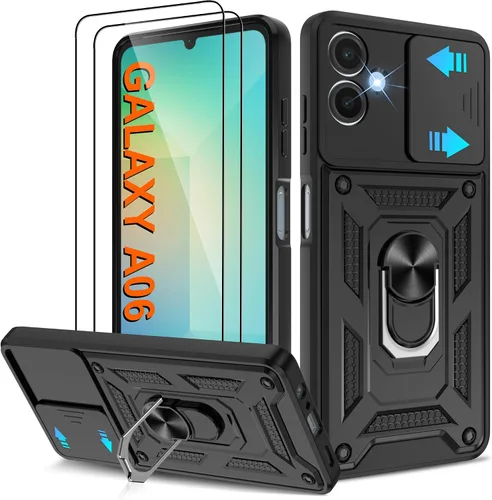 Miniatura 49 de ATUMP Funda para T-Mobile Revvl V Plus 5G con protector de pantalla HD con cubierta de cámara deslizante, soporte de anillo de rotación de 360° Negro