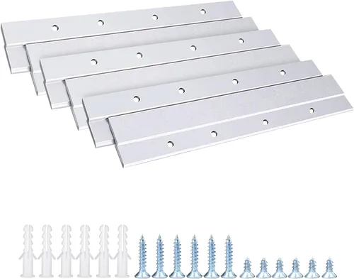 Miniatura 19 de Colgador de Cuadros con Riel Francés, Colgador Z de Aluminio Sistema de Montaje en Pared Entrelazado Kit de Herrajes Clips Z para Colgar Cuadros